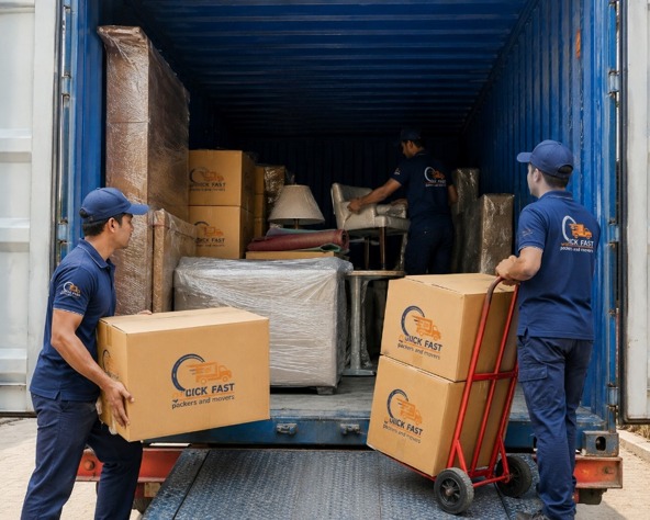 Loaded goods unloading and setup